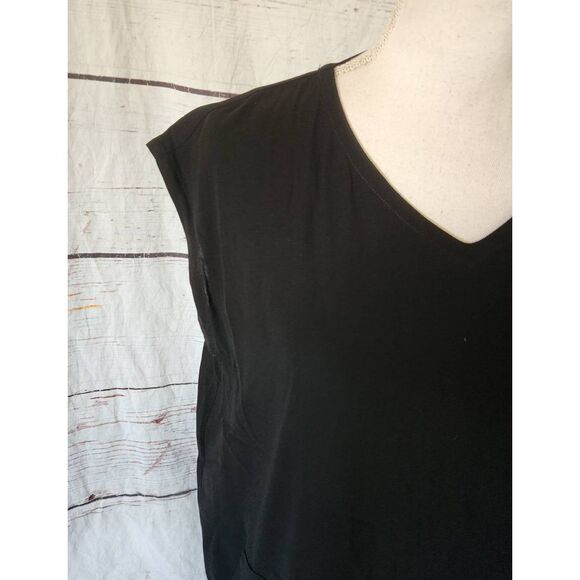 Eileen Fisher Black Silk Shift Dress Size Small - Picture 4 of 7